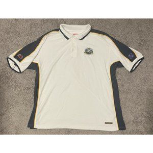 NFL Super Bowl XXXVII (37) San Diego CA Polo Shirt size XL White Stripe Patches